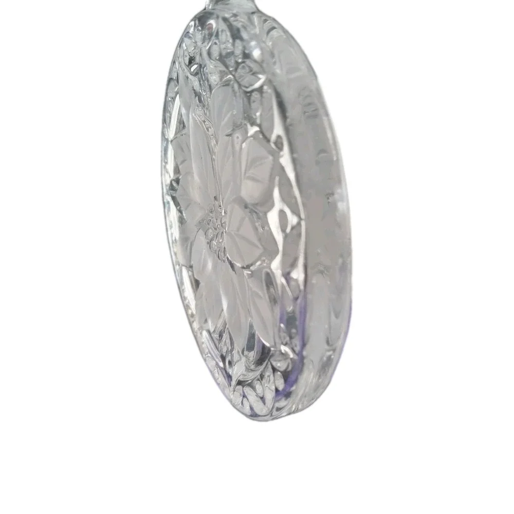 Vintage Glass Cut Crystal Mikasa‎ JAPAN Poinsettia Christmas Tree Ornament